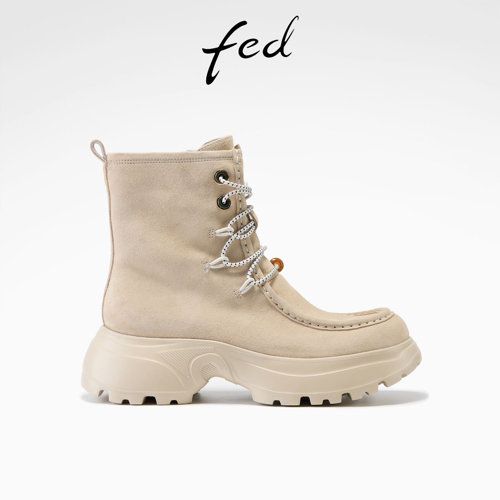 fed时尚休闲靴冬季新款女靴粗跟短靴厚底马丁靴女款S1118-YAB006