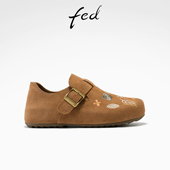 女鞋 新款 森语缀章单鞋 一脚蹬懒人鞋 ZC305 fed刺绣勃肯鞋 女款 女春季