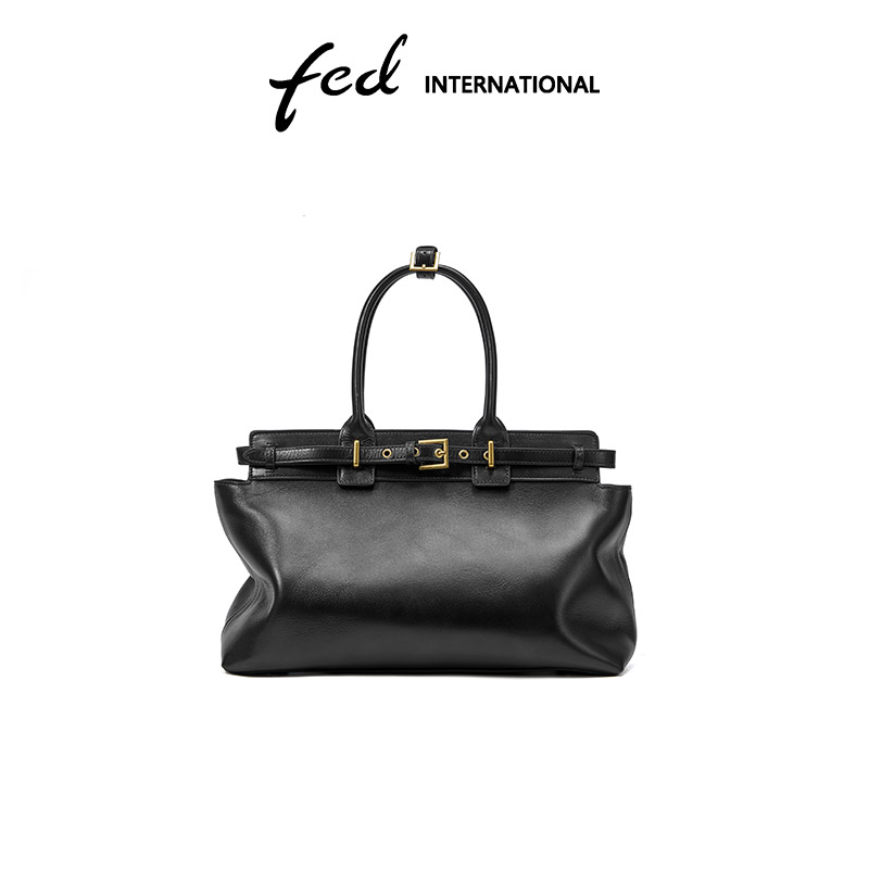 头层牛皮单肩包女大容量通勤包