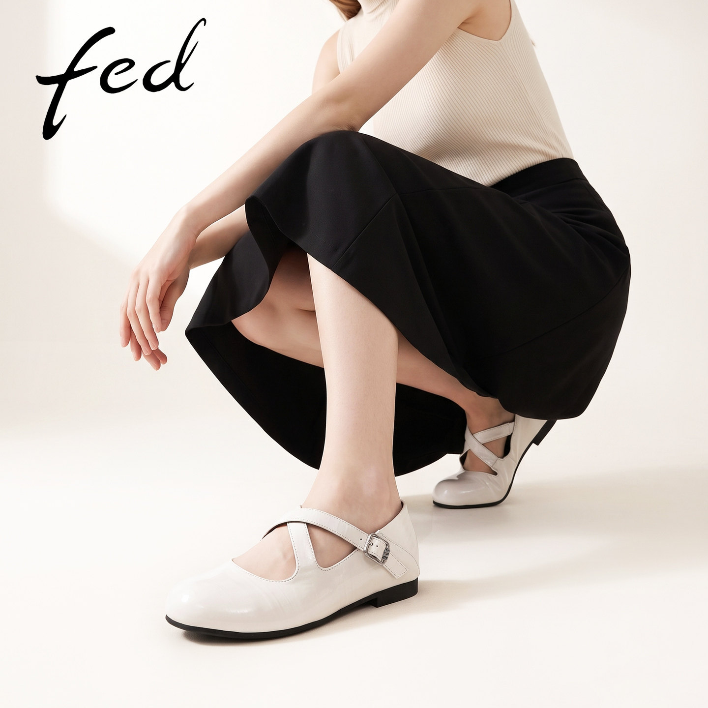 fed交叉扣带玛丽珍鞋女