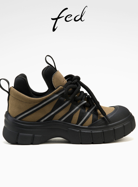 fed时尚休闲鞋冬季新款女鞋户外登山鞋厚底运动鞋女D1015-ZCA973
