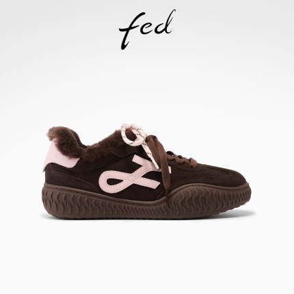 fed加绒德训鞋冬季新款女鞋时尚休闲鞋厚底阿甘鞋女款S1018-ZC273