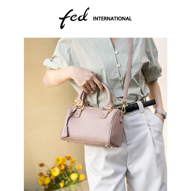 fed头层牛皮真皮女包女士包包品牌单肩女式斜挎包女BFA8899