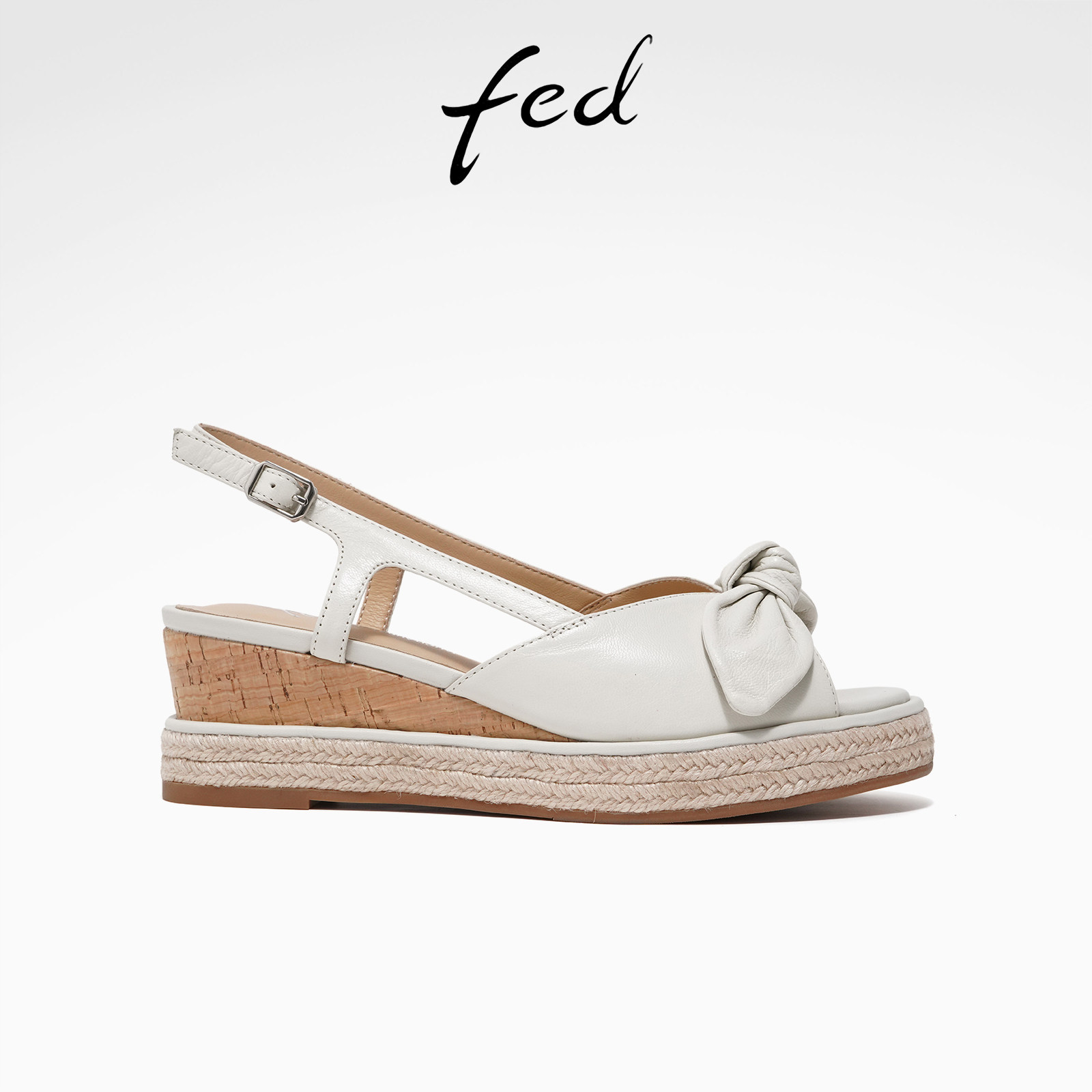 fed时尚简约凉鞋叶形鞋跟