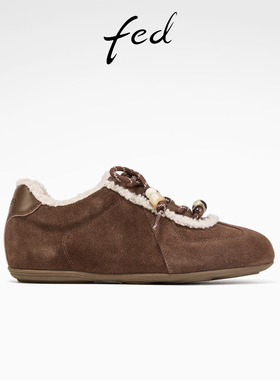 fed毛毛休闲鞋冬季新款女鞋内增高德训鞋复古阿甘鞋女S0905-ZC525