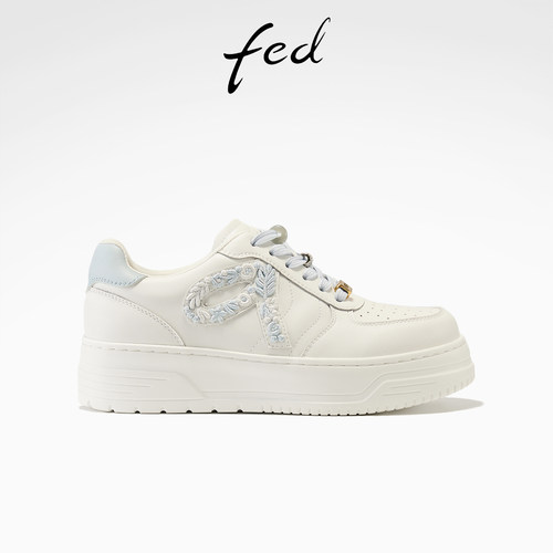 fed蓝调素描休闲鞋春季新款女鞋厚底增高鞋小白鞋简约板鞋女ZC160