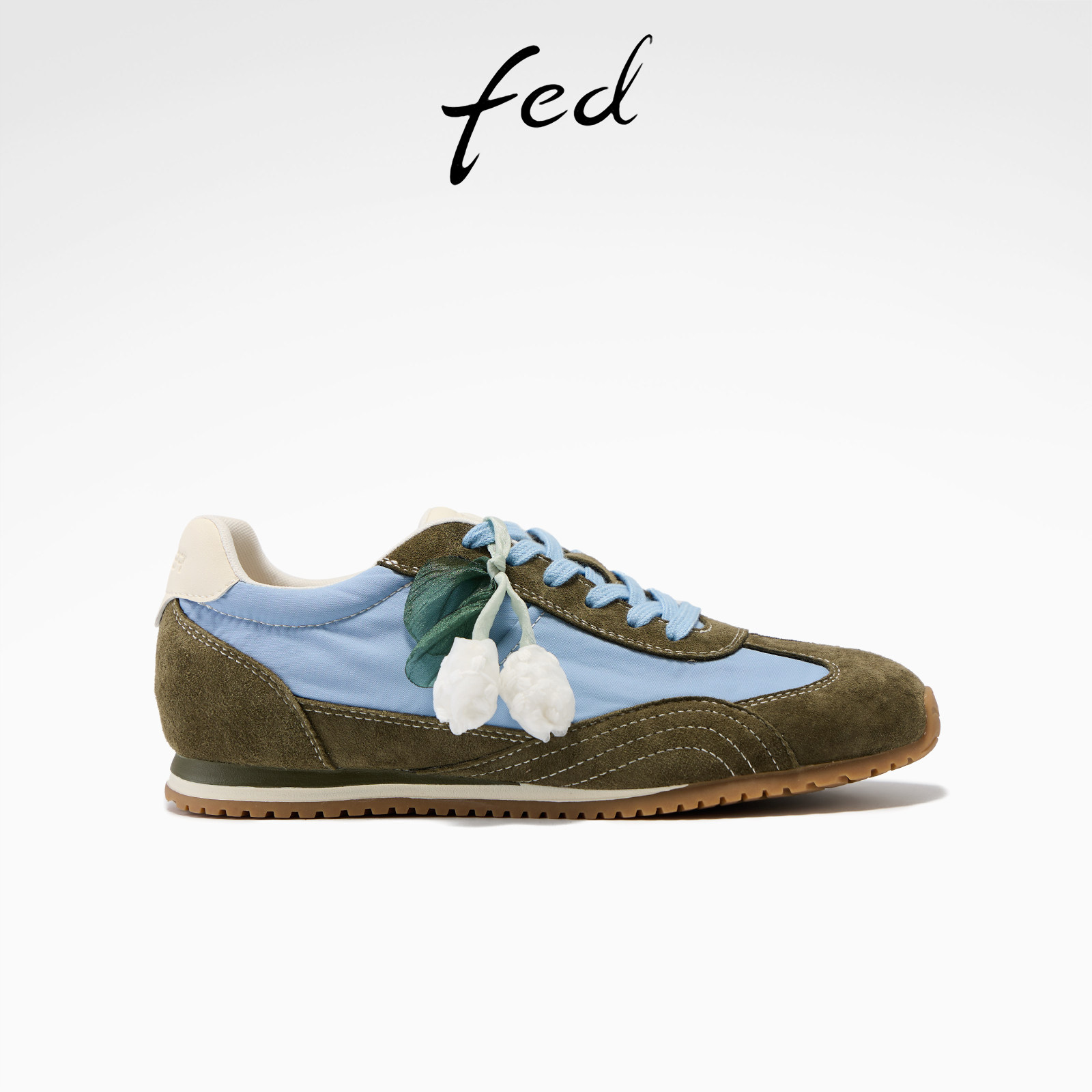 fed青野花信德训鞋春季新款女鞋软底休闲鞋厚底阿甘鞋女款YAB006