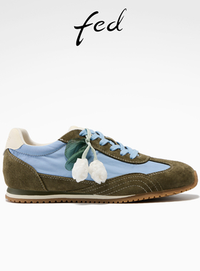 fed青野花信德训鞋春季新款女鞋软底休闲鞋厚底阿甘鞋女款YAB006