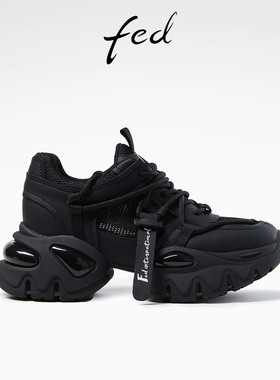 fed老爹鞋春季新款女鞋增高松糕鞋透气厚底休闲运动鞋R0411-ZC280