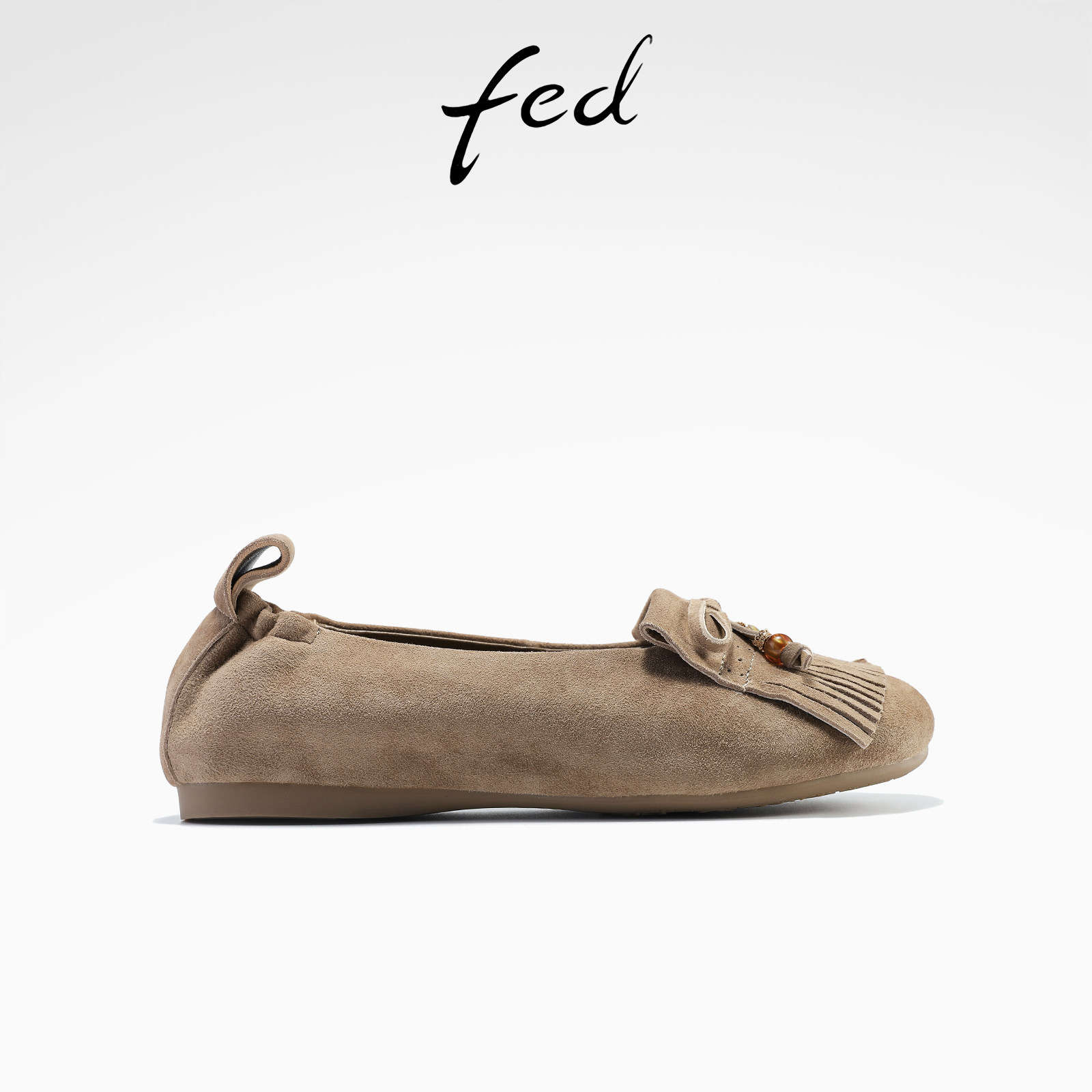 fed流苏单鞋女冬季新款女鞋轻便平底鞋软底通勤鞋女款S1107-YA020