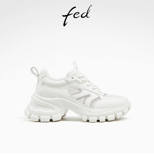 白色透气老爹鞋厚底鞋