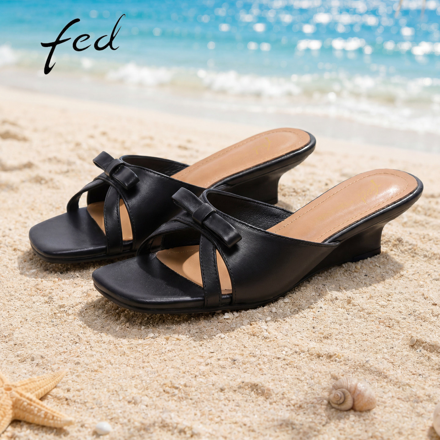 fed法式一字拖鞋女夏季新款女鞋