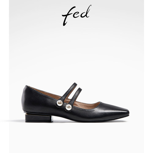 粗跟单鞋女中跟玛丽珍时装通勤鞋