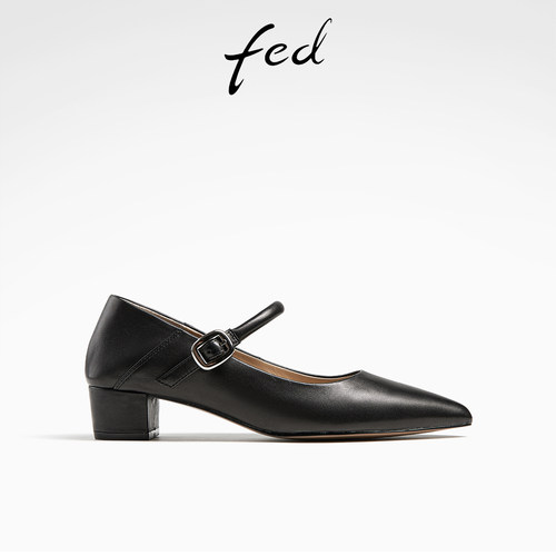 单鞋女百搭中跟时装通勤玛丽珍鞋