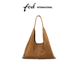 fed麂皮工艺风托特包反绒磨砂皮单肩包HOBO包大容量女包BFA9094A