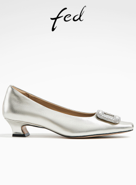 fed浅口单鞋秋季新款女鞋金色水钻晚宴鞋高跟鞋女款D0807-YAB097