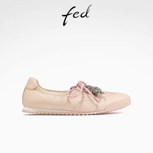 fed芭蕾德训鞋秋季新款女鞋粉色休闲鞋轻便板鞋女款S0805-YAB007