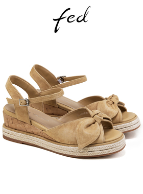 fed厚底鱼嘴凉鞋夏季新款女鞋时尚坡跟露趾凉鞋女款S0515-YAB713