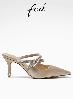 fed细跟穆勒鞋夏季新款女鞋气质不累脚法式高跟鞋女R0512-ZFC016