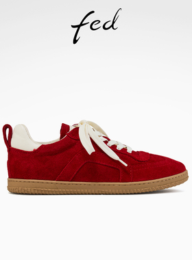 fed红色德训鞋女春季新款女鞋轻便板鞋平底休闲鞋女款S0225-YA025