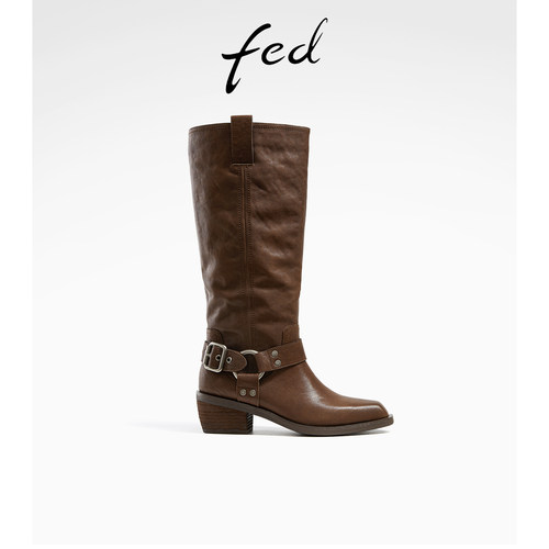 粗跟靴子女靴高筒骑士靴西部靴