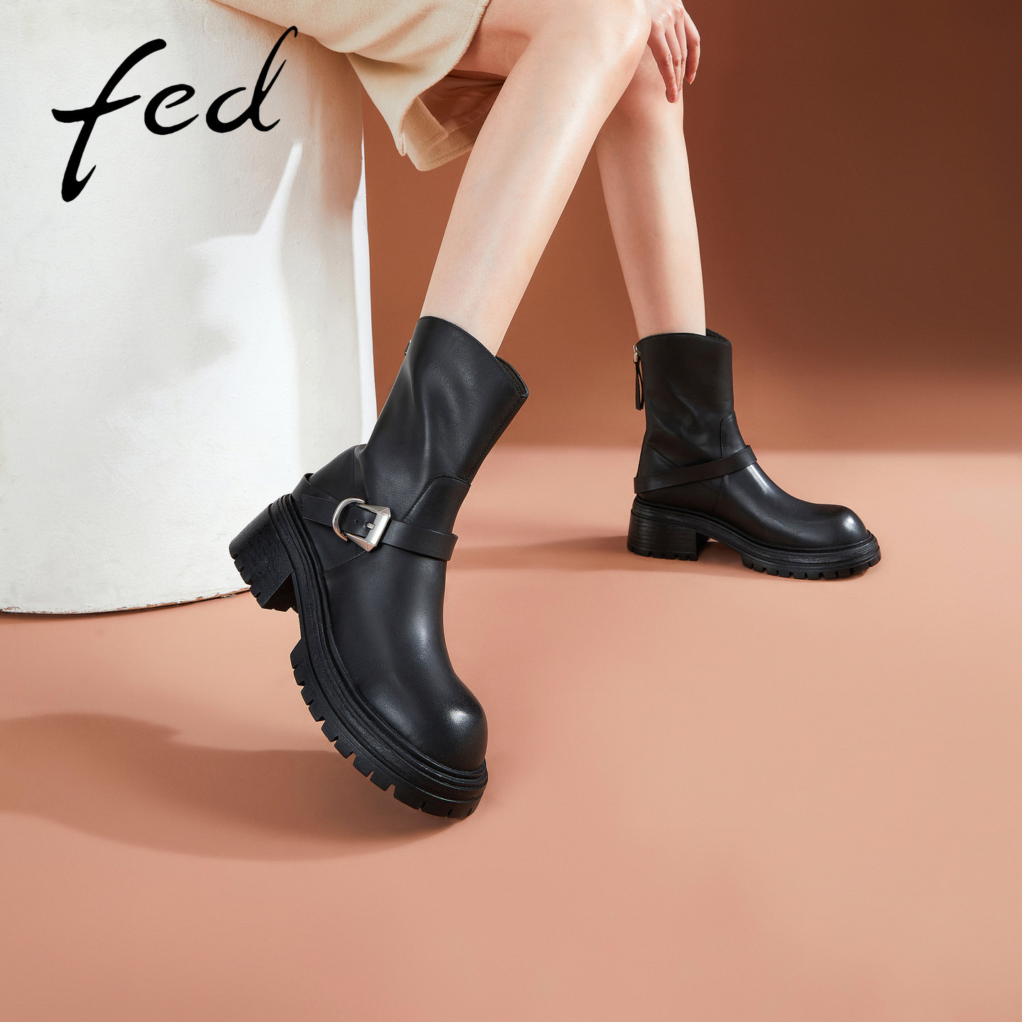 fed马丁靴女鞋秋季新款女靴
