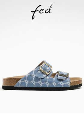 fed时尚沙滩鞋夏季新款女鞋防滑一字拖勃肯凉拖鞋女D0509-ZCA676