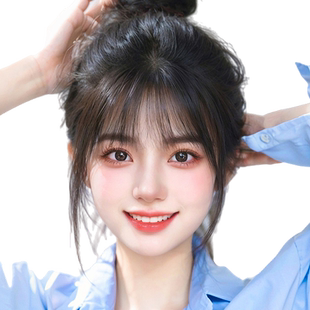 佳丽仟丝假刘海假发片女头顶补发自然前额真发轻薄法式刘海假发