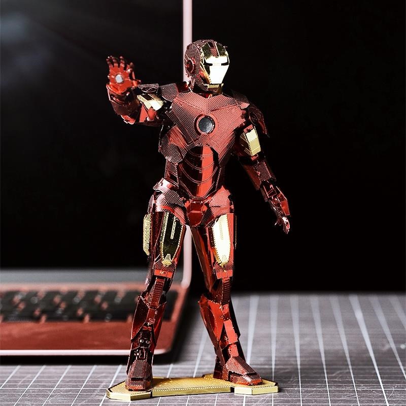 全金属DIY拼装模型3D立体B拼图 钢铁机甲侠手办公仔人偶