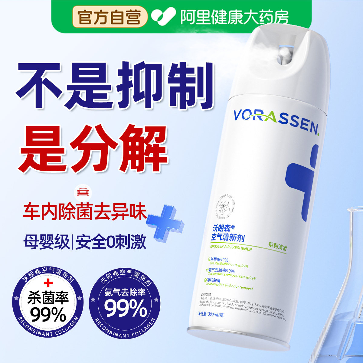 车内除异味专用新车强力除臭味喷雾消毒杀菌去烟味净化空气清新剂