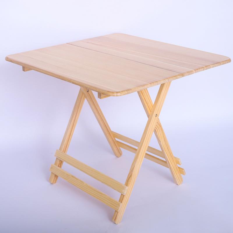 实木可折叠桌家用餐桌小户型正方形吃饭简易饭桌租房便携式小桌子