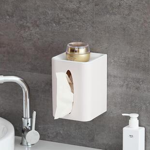 卫生间厕所卷纸纸巾盒免打孔卫生纸盒置物架厕纸塑料抽纸盒壁挂式