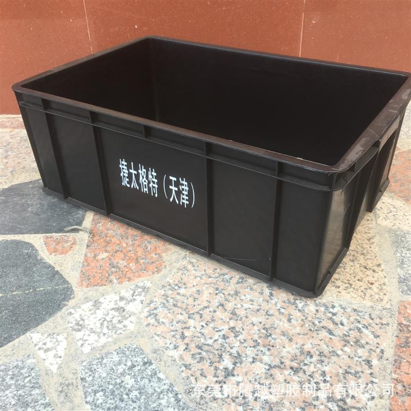 加厚防静电周转箱 塑胶筐 可配塑料静电盒 ESD黑色胶框平口盖