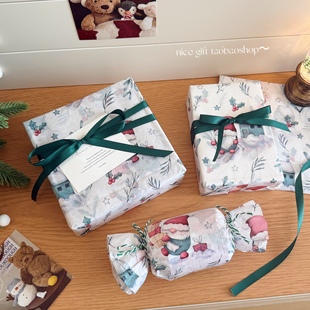 ins圣诞节装 纸diy高颜值花艺烘焙出卡打包纸 饰雪梨纸节日礼物包装