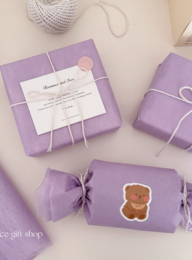 紫色牛奶棉~ins鲜花包装内衬纸花材料纸抽取式半透明打底防水绵纸