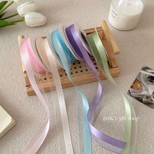 唯美浪漫雪纱边丝带鲜花礼物包装 缎带diy蝴蝶结蛋糕烘焙绑带ins风