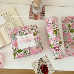 可爱小熊喇叭花雪梨纸高颜值礼物包装 纸文创出卡打包内衬纸花艺纸