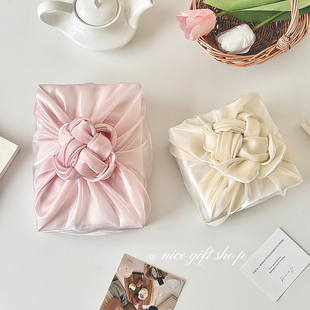 布高级感婚礼伴手礼装 ins丝光礼物包装 饰拍照打底 布 温柔雪纱包装