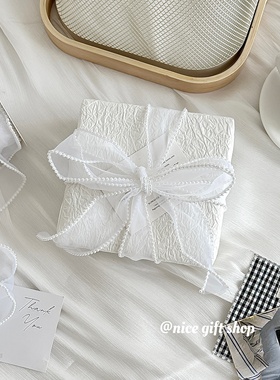 ins风高级感白色肌理感石纹纸手工diy节日礼物装饰套装材料包装纸