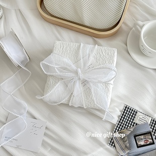 纸 材料包装 ins风高级感白色肌理感石纹纸手工diy节日礼物装 饰套装