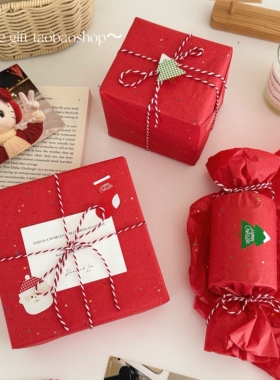 红色氛围感亮片雪梨纸高颜值圣诞节礼物包装纸ins风平安夜苹果纸