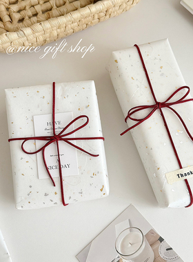 白色鎏金包装纸ins高级感白色礼品纸微透礼物包装艺术拍照背景纸