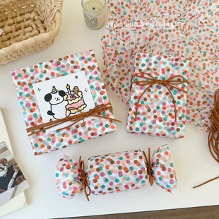 ins风棕色小点点雪梨纸节日装 纸出卡打包内衬纸韩系 饰礼品纸包装