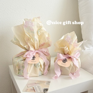 ins风温柔浪漫玫瑰花雪梨纸甜品礼物鲜花包装 纸材料妇女节给妈妈