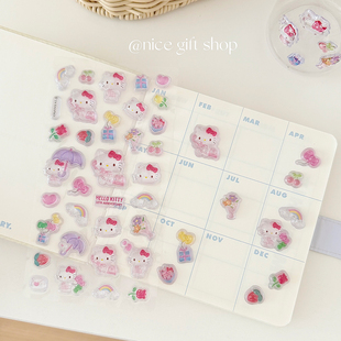 饰素材贴正版 HelloKitty浮雕贴纸 少女心卡通贴纸手机贴画手账装