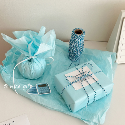 蓝色系列~ins风哑光雪梨纸薄纸DIY节日礼物装饰包装纸拍照背景纸