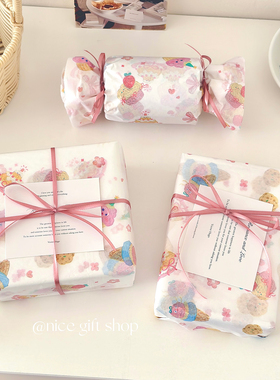 ins可爱甜甜蛋糕雪梨纸~卡通礼物包装纸节日烘焙蛋糕装饰纸高颜值