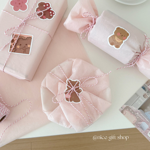粉色牛奶棉 纸花艺材料纸半透明打包礼品内衬纸 ins风纯色鲜花包装