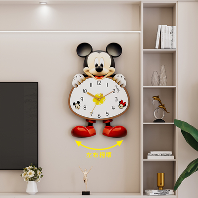 创意可爱米奇摇摆挂钟静音免打孔