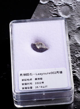 月球长石角砾岩无球粒石陨石头标本Laayoune 002月壤天文科普教学
